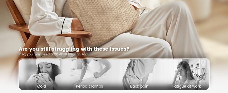 COMFIER Heating Pad for Back Pain Relief,Lower Back Massager with Heat with Hand Warmer Pocket,Extra-Large Size 61",Back Heating Pad for Period Cramps,Fast Heat Pad,Gifts for Women Men Mom Dad Heated Wrap