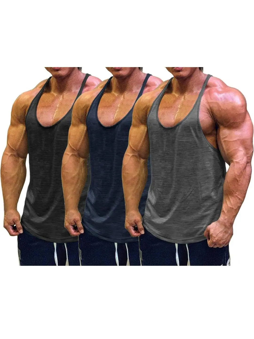 Muscle Cmdr Men's Bodybuilding Tank Top (Y-back design)—ideal for gym workouts, training, running, and outdoor sports. Crafted from quick-drying, breathable fabric that offers stretch and comfort; the perfect athletic Beaters tank top for men.