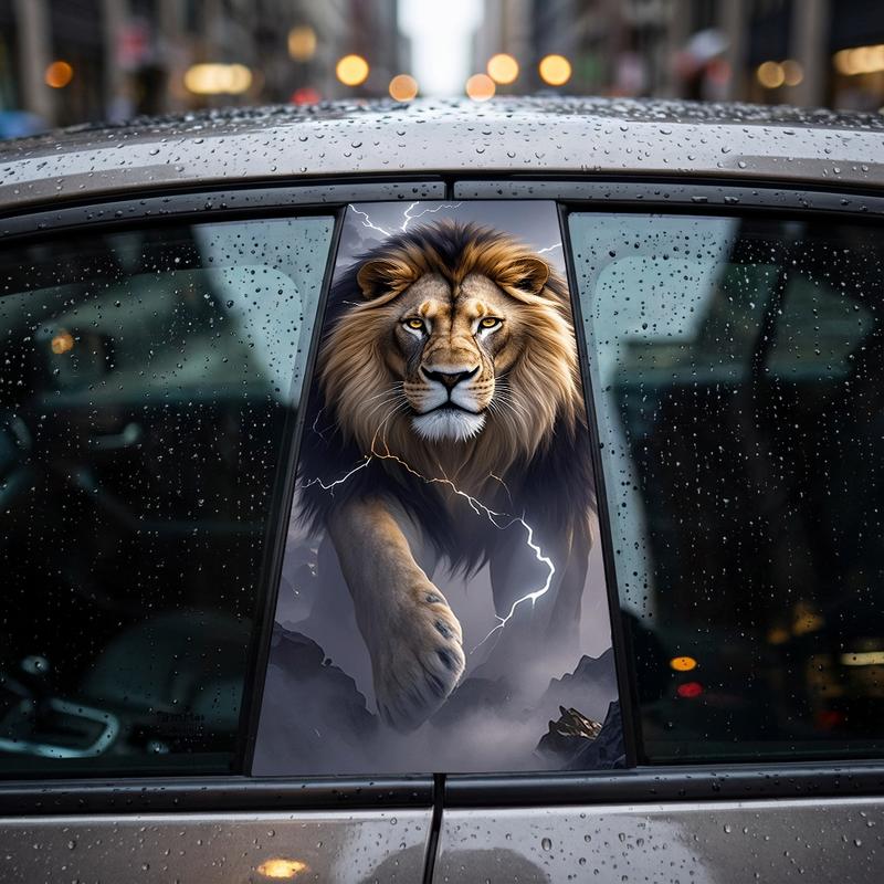 Male Lion Car B-pillar Sticker Vinyl Personalized Creative Waterproof Window Decoration Car Door Trim Sticker Truck Funny Decals