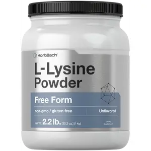 Horbäach L-Lysine Powder | 2.2 lbs | Unflavored Free Form Supplement | Vegetarian, Non-GMO, Gluten Free Formula