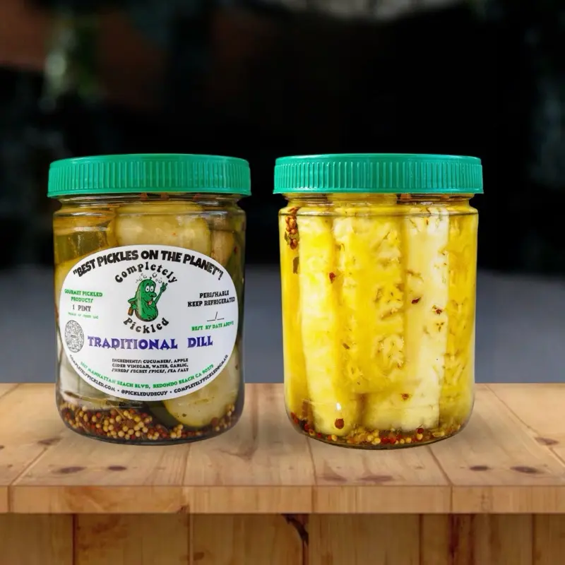Completely Pickled Gourmet Food Bundle – Traditional Dill Pickles & Pickled Pineapple