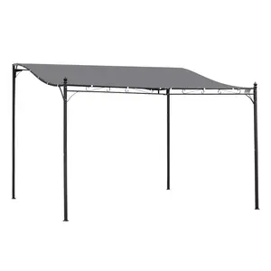 Outsunny 10' x 13' Steel Outdoor Pergola Gazebo, Patio Canopy with Weather-Resistant Fabric and Drainage Holes for Backyard, Deck, Garden, Gray