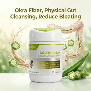 Kingscom 15-Day Herb Colon Cleanse, Constipation Relief, Reduce Bloating | Okra Fiber Physical Gut Cleansing | Probiotics Boost Gut Immunity