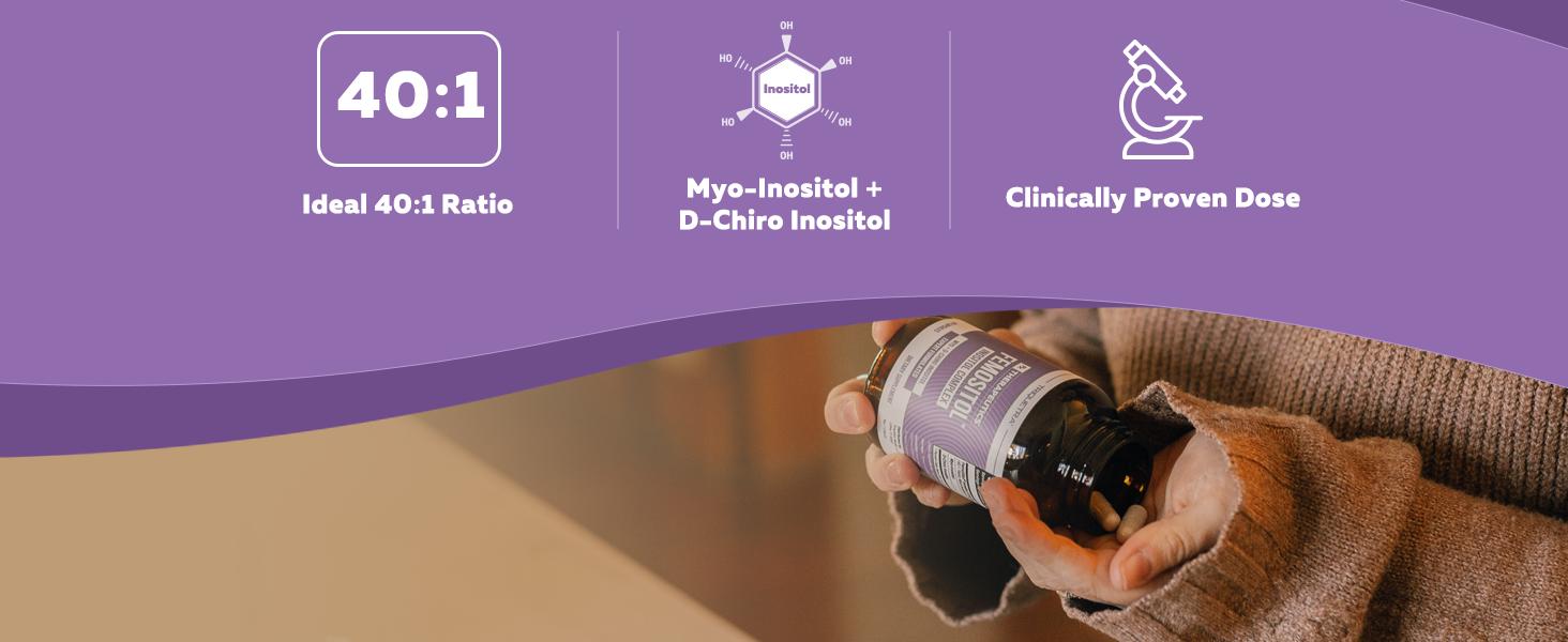 Femositol by Triquetra | Inositol Supplement | Myo-Inositol & D-Chiro Inositol Complex | Clinically Validated 40:1 Ratio Healthcare Healthy