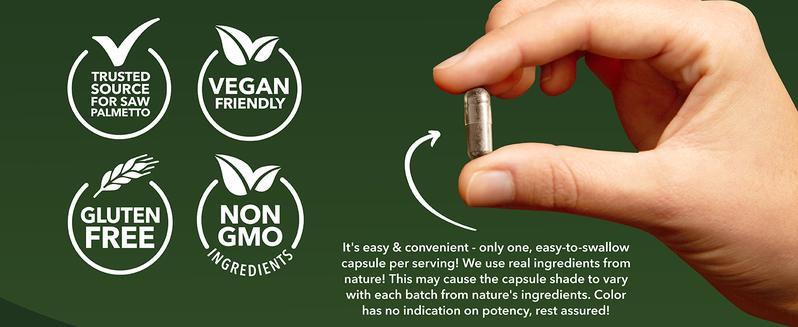 Saw Palmetto 100 Capsules - Natural Prostate Support Supplement for Men - Potent Saw Palmetto for DHT, Urinary and Prostate Health - 3 Month Supply