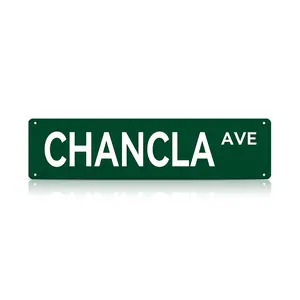 “Chancla Ave” Metal Sign 16×4 inch – Funny Latino Street Sign Wall Decor, Vintage Green Road Sign Style for Garage, Kitchen & Man Cave | summervibes Home Sweet Home Sign Lightweight