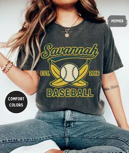 Comfort Colors Retro Savannah Baseball T-shirt, Vintage Soft Tee, Unisex Shirt, Banana fan gift, Summer Sports Top