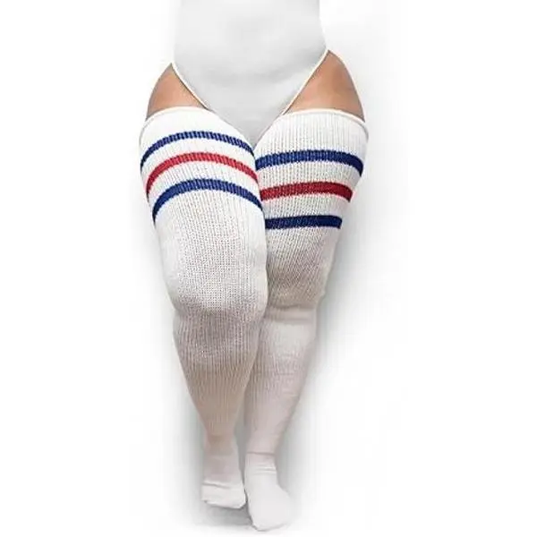 Thunda Thighs Plus Size Thigh High Socks, Over the Knee High Boot Stockings Leg Warmers, Extra Long & Thick Socks