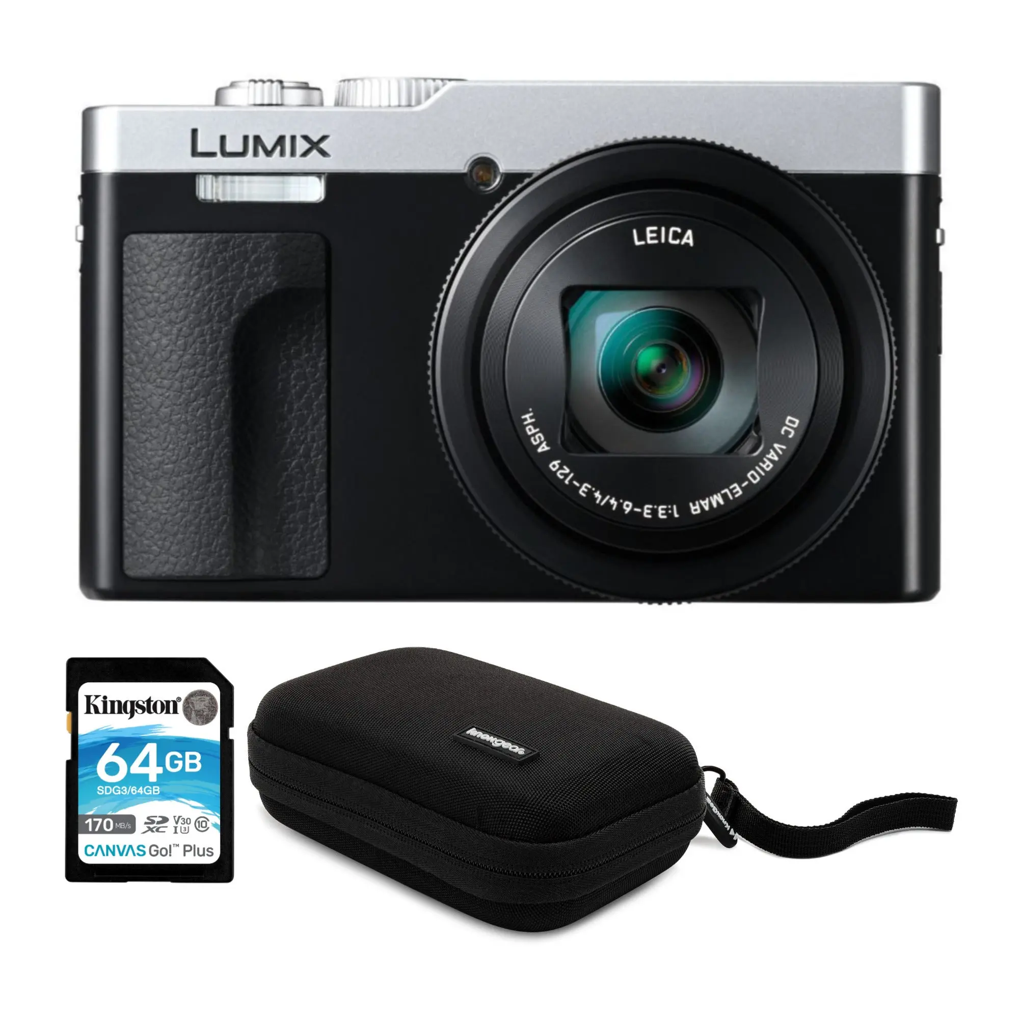 Panasonic LUMIX ZS99 30x Zoom Point and Shoot Compact Digital Camera (Silver) and Memory Card Bundle