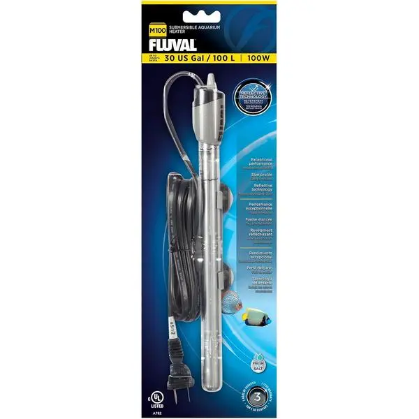 Fluval M 100-Watt Submersible Aquarium Heater – Compact, High-Performance, Reliable Heating For Fresh & Saltwater Tanks