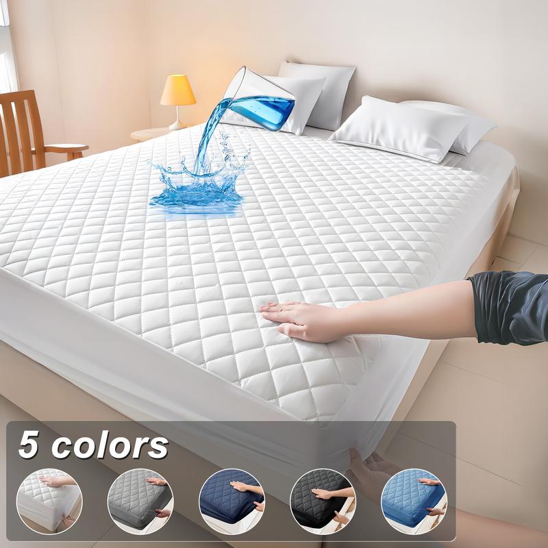Bepatio Mattress Cover Waterproof, Deep Pocket Mattress Pad Protector Fits to 6''-16'', Breathable Hollow Cotton Filling Quilted Mattress Protector for King Size,Hotel