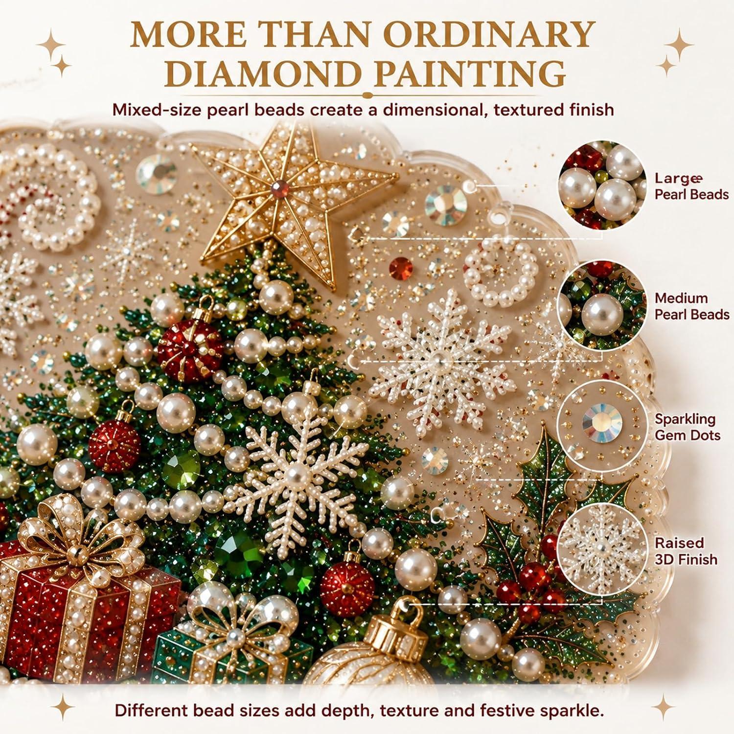 DIY Pearl Diamond Painting Suncatcher Handicraft Kit - 8in Round Lace Edge Acrylic Panel, Pre-Mounted Metal Chain, 3D Mixed Pearls, Christmas Holiday Ornament Gift for Home Window Wall Decoration, DIY Kits, Pre-Mounted Set DIY Pearl Diamond Painting Suncatcher Handicraft Kit - 8in Round Lace Edge Acrylic Panel, Pre-Mounted Metal Chain, 3D Mixed Pearls, Christmas Holiday Ornament Gift for Home Window Wall Decoration, DIY Kits, Pre-Mounted Set