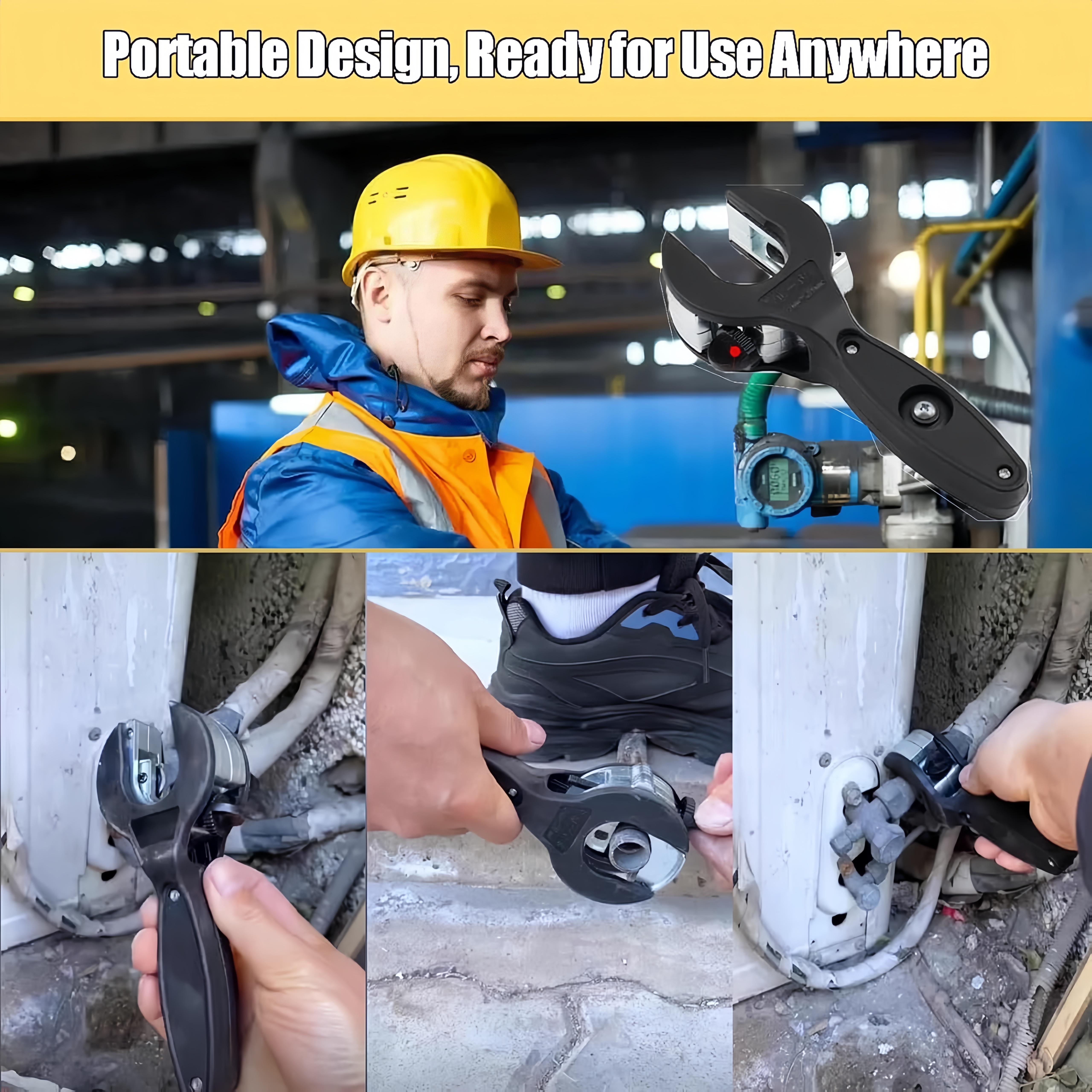 Ratchet-Type Pipe Cutter, One-Hand Fast Pipe Cutting Tool for Copper, Pvc, Aluminum, Steel Pipes, Lightweight Handheld Design for Plumbing, Diy Projects, Workshop, Home Decoration