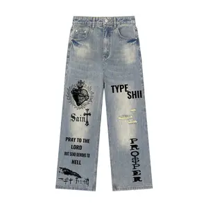Vintage Wash Distressed Denim Jeans