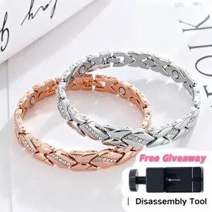 Veliora Gift Unisex Elegant Leaf Bracelet – Pure Copper Magnetic Design with Diamond Accents & 3500 Gauss Magnet for Wellness and Style Christmas Gift