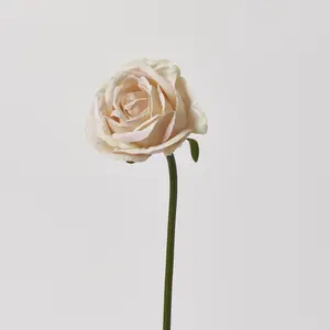 Cream Rose Bloom Single Stem Faux Floral Spray - 19"