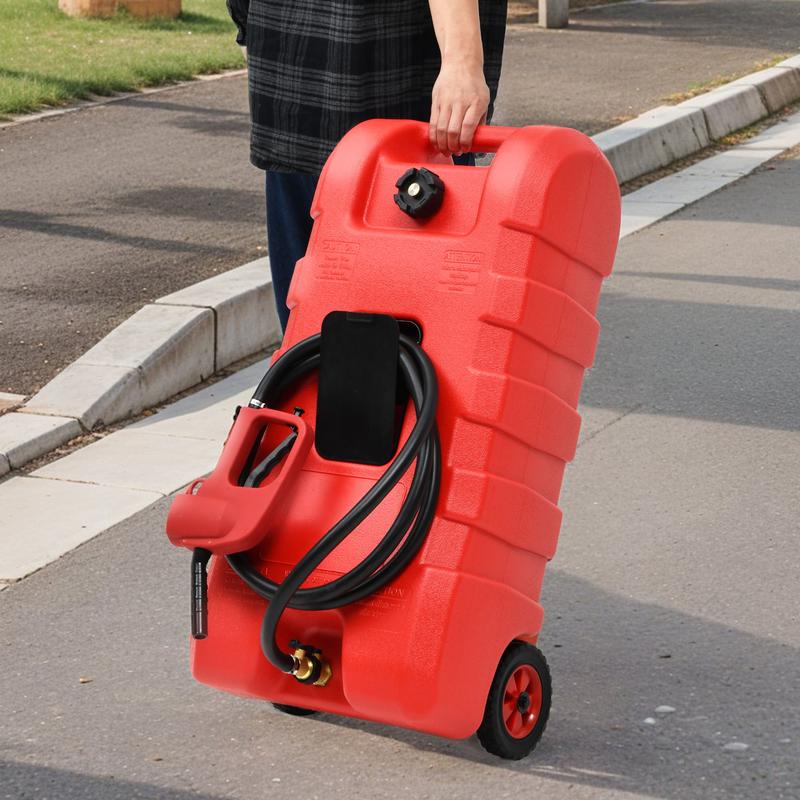 OEDRO Fuel Caddy 15 Gallon, Fuel Transfer Tank, Portable Gasoline Diesel Fuel Tank with Manual Transfer Nozzle, Diesel Fuel Container, Red