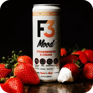 F3 Strawberries & Cream Mood - 12 Pack - Calm - Focus - Functional Beverage Energy Drink