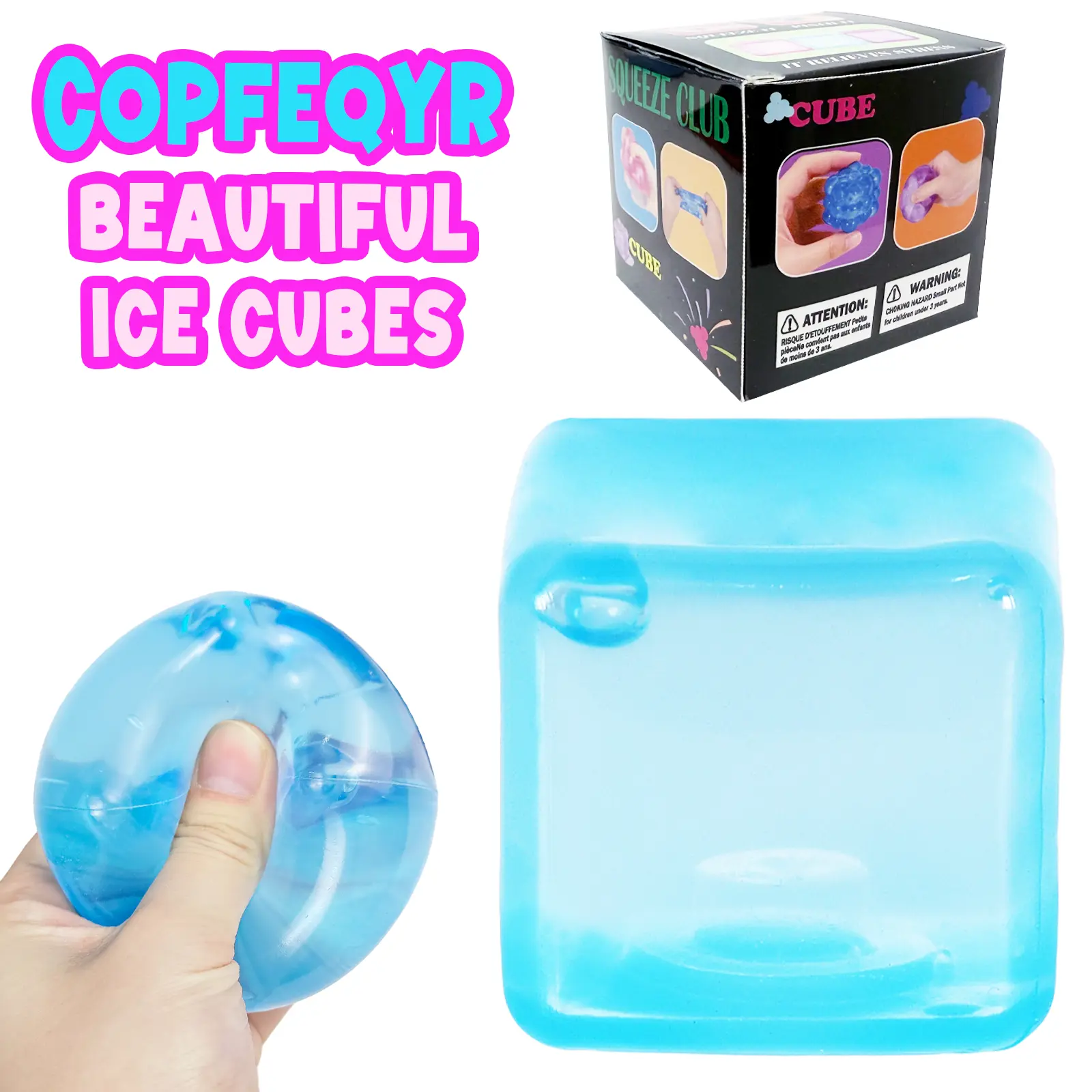 2.76in Scented Blue Berg Teenie TPR Stress Relief Toy, Unisex Pocket Stress Relief Aid, Sensory Fidget Gift, Soft Relaxation Tool, Focus Boost for Kids and Adults