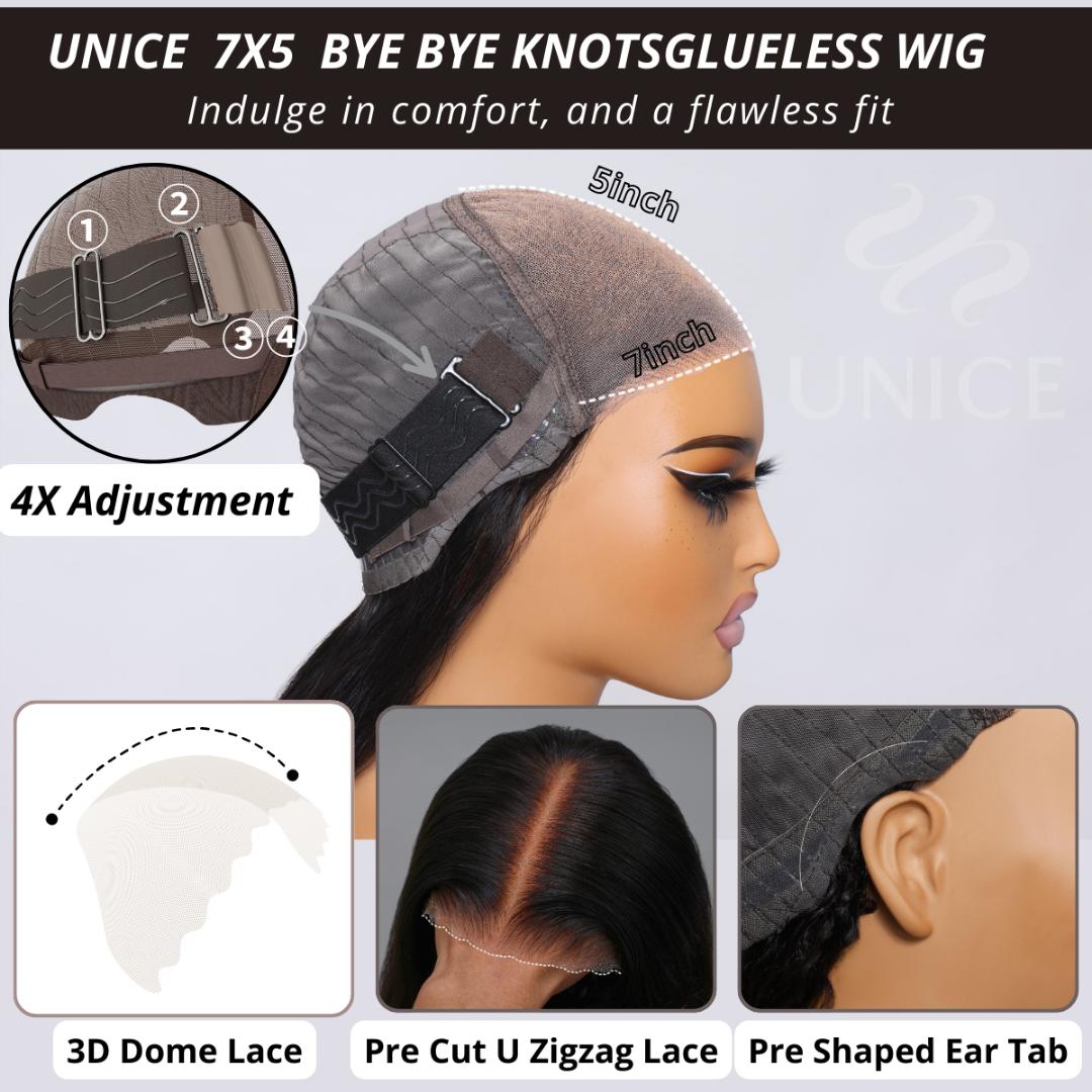 UNice Put On and Go Honey Blonde Highlights Body Wave Wig Pre Cut 7x5 HD Lace Human Hair Wigs with Pre Plucked Hairline  OutdoorFun SpringStatements