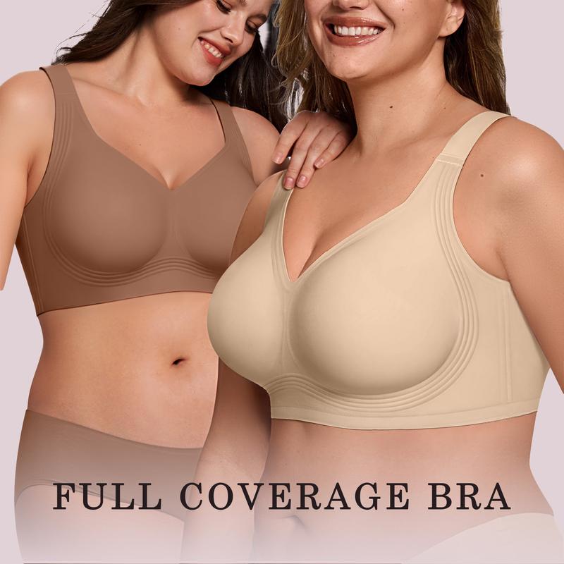 OEAK Women Jelly Bras Wirefree Full Coverage No Underwire Everyday Bras Comfortable Wireless Padded Tshirt Bra