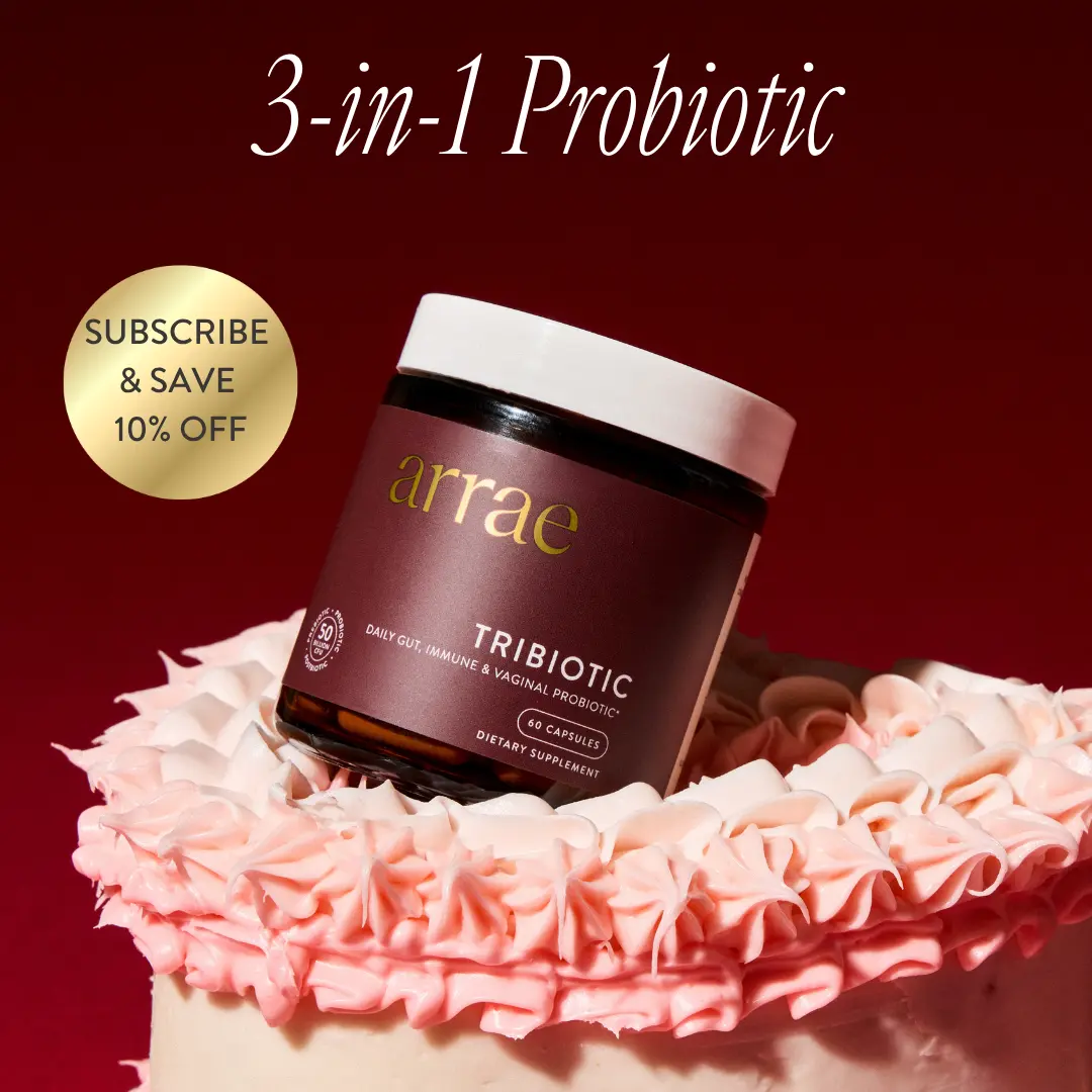 Arrae Tribiotic | 3-in-1 Prebiotic, Probiotic, & Postbiotic w/ Immunoglobulin|Natural Gut, Immune, Skin, & Women’s Health Supplement | 50 Billion CFU Healthcare Fitness Edible