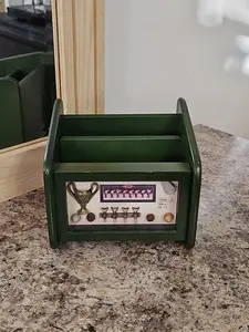 Vintage Designstyles Wooden Shadowbox Golf Themed Desk Organizer Envelope Holder