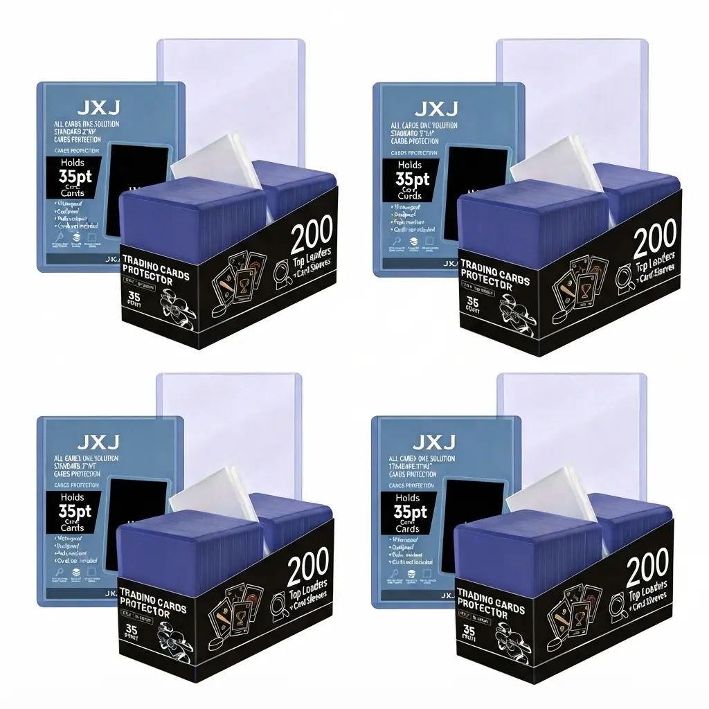 Card Sleeves TopLoad for Cards,200/400/600/800/1000/1400/2000pcs 3"X4" Baseball Card Protectors Hard Plastic, Top Load Card Holder for Sports Football Game Cards (A set has 200pcs, Including 100 TopLoads + 100 Card Sleeves)