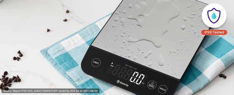 Etekcity Food Kitchen Scale 22lb, Digital Grams and Oz for Weight Loss, Baking and Cooking, 0.05oz/1g, Waterproof, Rechargeable, 304 Stainless Steel