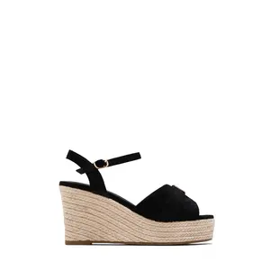 Ciana Platform Espadrille Wedge Heels - Black Ciana Platform Espadrille Wedge Heels - Black