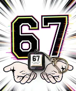 67 Click Sound Keychain Rechargeable Light-Up Fidget Toy Stress Relief Button Keychain Cute Pendant Gift for Kids Adults Bag Charm