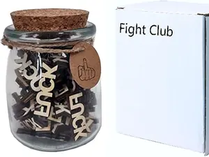 2024 Jar of Fucks to Give, Fuck Jar Gag Gifts, Bottle of Fucks, Fuck Wooden Cutout Letter in A Jar for Friends Families