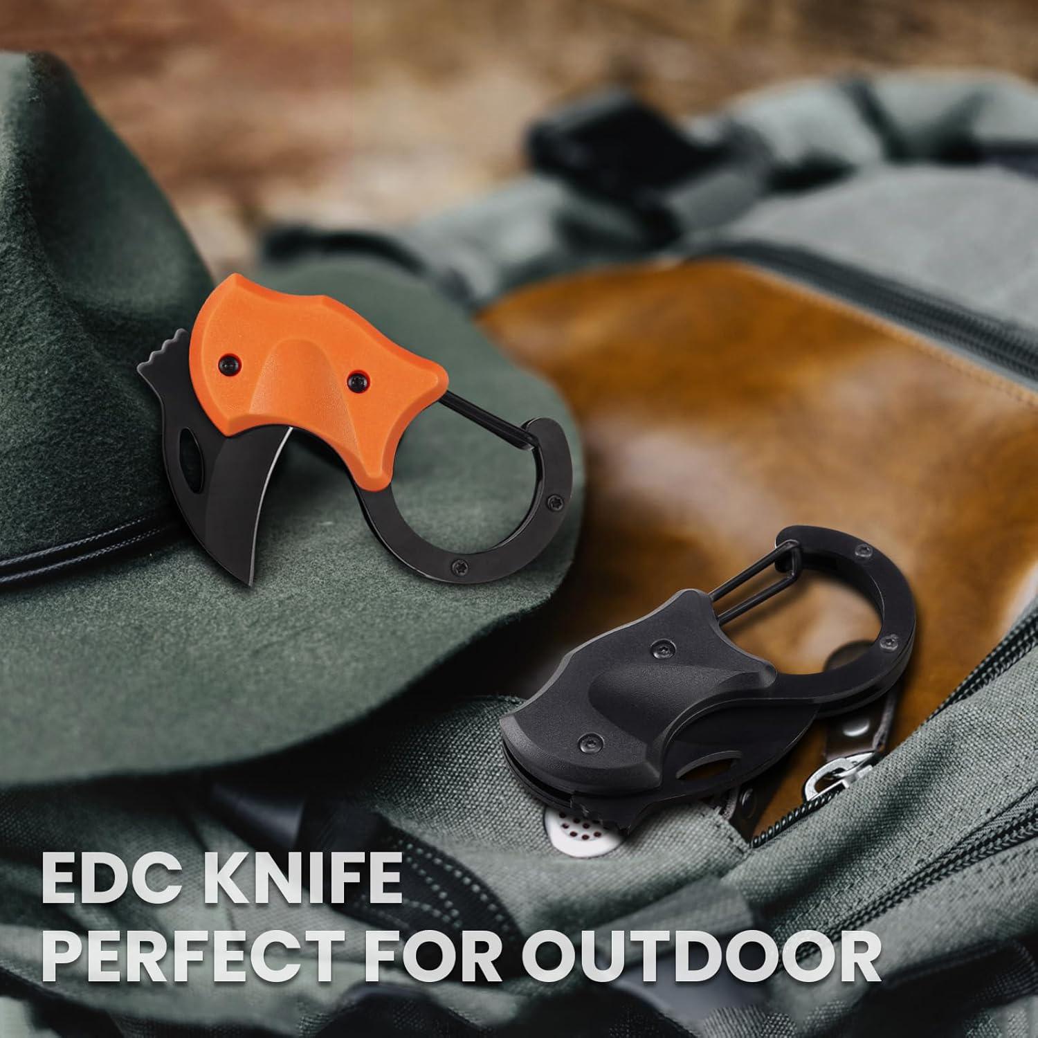 VAYWET Pocket Small Knife For Men Women Cool Folding Knife Box Cutter, EDC Toy Knives for Everyday Carry, Carabiner Mini Keychain Utility Knife Ideal Anniversary Birthday Christmas Gifts Gadgets Stocking Stuffers Box Cutter Outdoor Camping Fishing Hiking