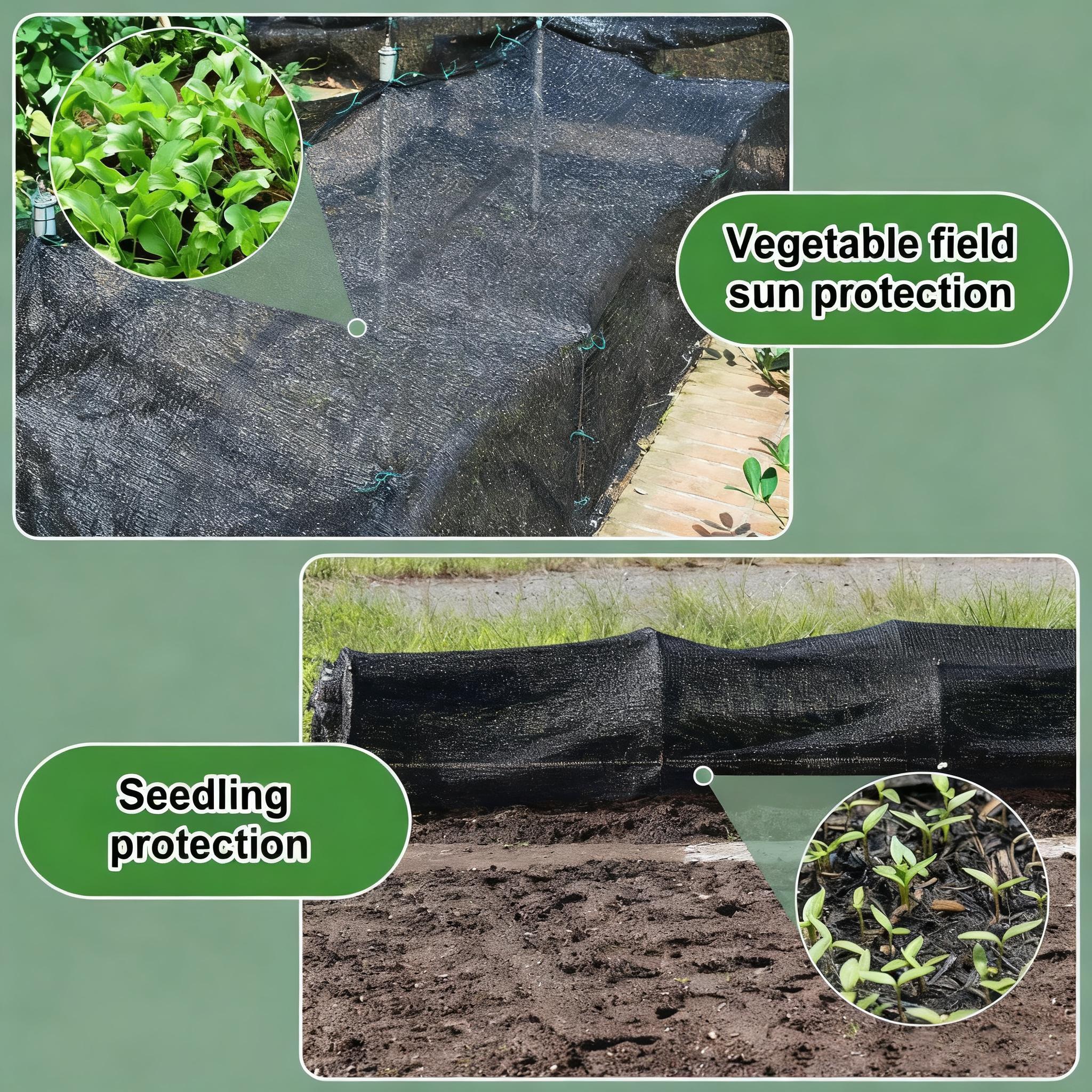 90% Blackout Cloth (Black) - 10 x 13ft UV-Resistant Shade Net with Reinforced Rivets, Suitable for Outdoor Adventures / Camping / Garden / Patio / Greenhouse.Mesh Shade Cloth