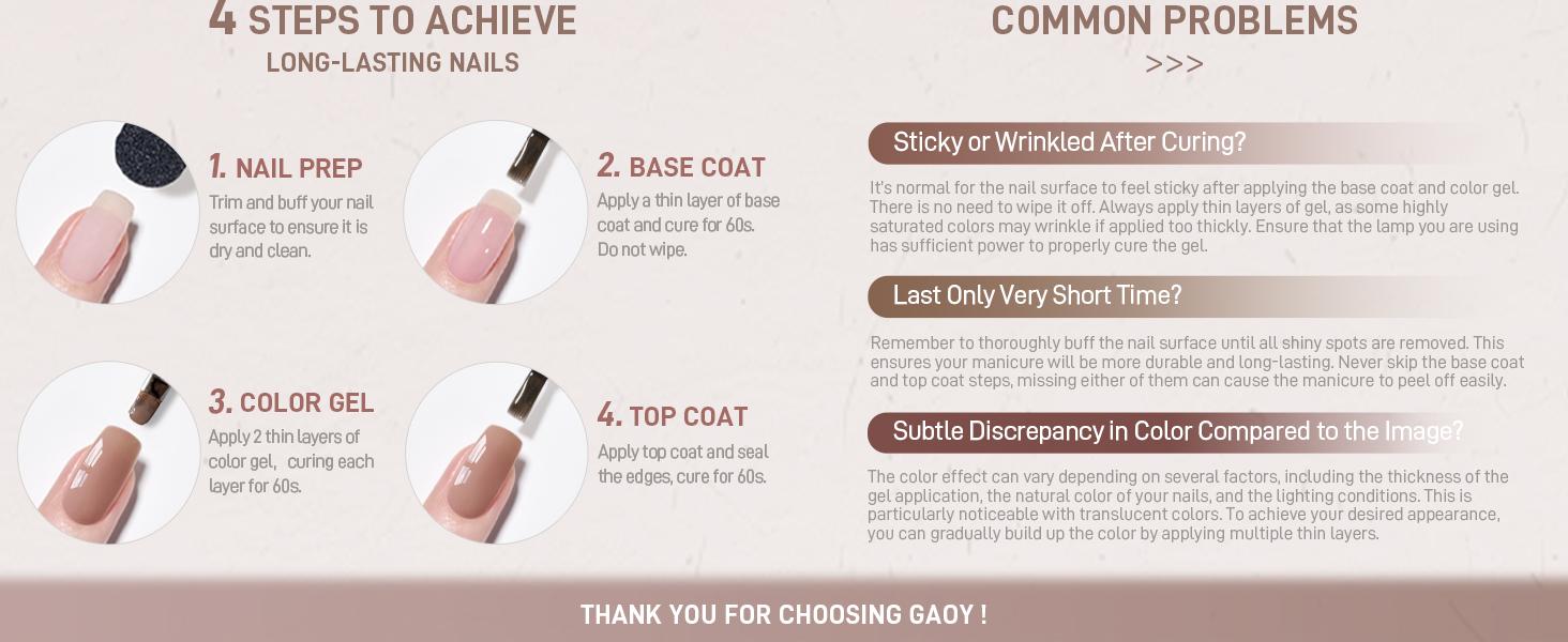 GAOY Nude Symphony Natural Jelly Gel Nail Polish Set, 6 Colors Sheer Pink UV Gel Polish, for Salon Manicure & Nail Art DIY at Home