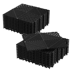 Explorinox 20 Pcs Modular Interlocking Cushion 15.7"x15.7" PP Splicing Drainage Mat Non-Slip for Deck Pool Patio Shower Kitchen Balcony Indoor Outdoor High-Strength 18mm Thick Anti-Slip