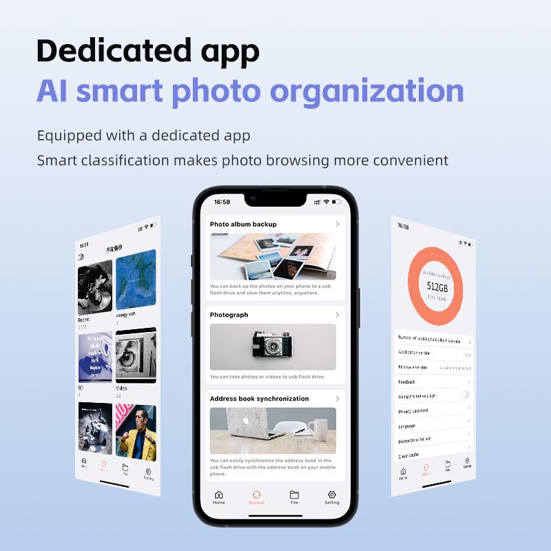 FunnyPanda 1TB USB Flash Drive High-Speed USB 3.0 External Storage for iPhone Android PC Mac Foldable Design Easy Connectivity