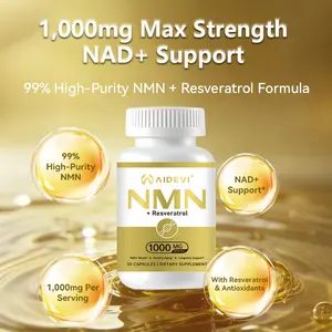 Aidevi NMN 1000mg NAD+ Support Supplement with Resveratrol for Energy & Healthy Aging 99% High-Purity Formula - Vitamin, Healthcare