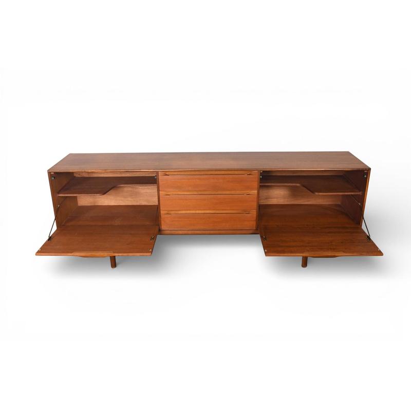 RARE LARGE MCINTOSH BASKETWEAVE CREDENZA IN TEAK