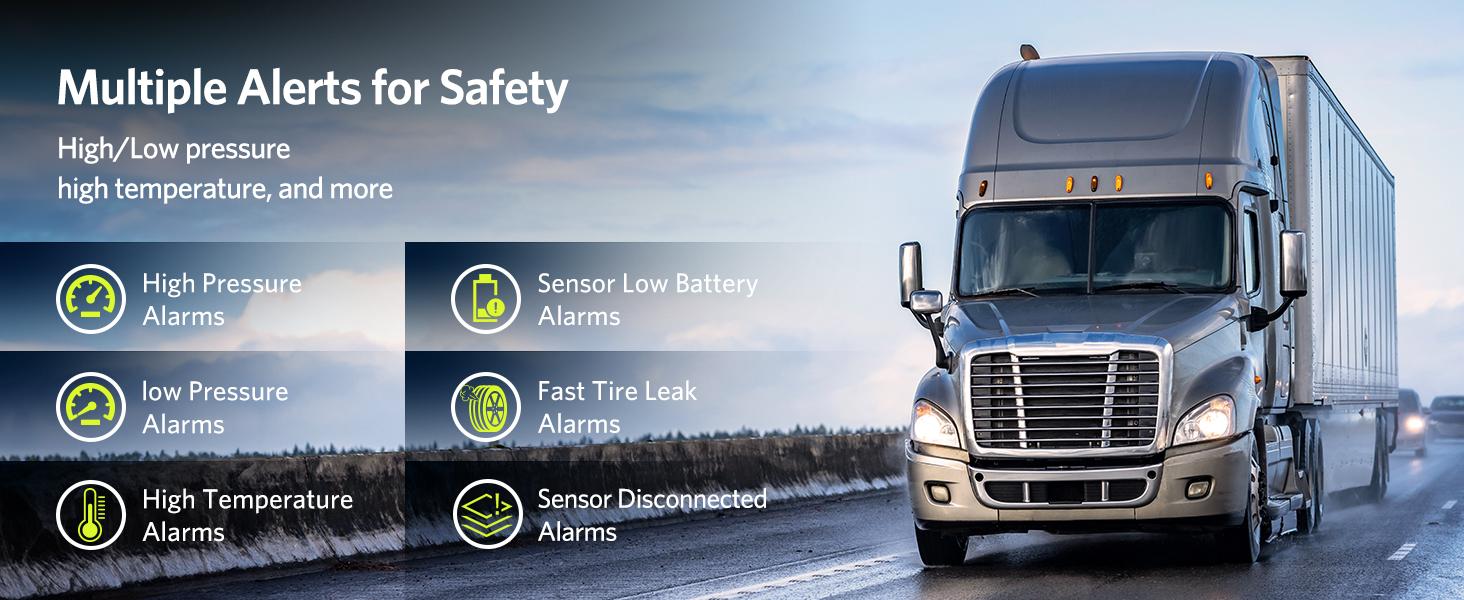 GUTA Trailer Tire Pressure Monitoring System, RV Tire Pressure Monitor with 6 Alert Modes, Power Saving Mode, Large Color Display, Long Sensing Distance, 0-188PSI TPMS for RV Trailer Semi GUTA Trailer Tire Pressure Monitoring System, RV Tire Pressure Monitor with 6 Alert Modes, Power Saving Mode, Large Color Display, Long Sensing Distance, 0-188PSI TPMS for RV Trailer Semi
