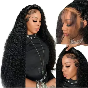 Shewell Wig 12A Water Wave  HD Transparent Lace 100% Human Hair , Pre-cut Lace, Glue-less, Drawstring,wigs human hair,glueless wigs ready to wear, Front Lace human hair wig，Beginner-friendly
