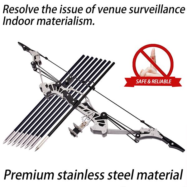 3-Size Mini Stainless Steel Compound Bow & Arrow Set with Pulley System for Beginners Indoor/Outdoor Fun LH/RH Use Ultimate Gift for Teens & Adults