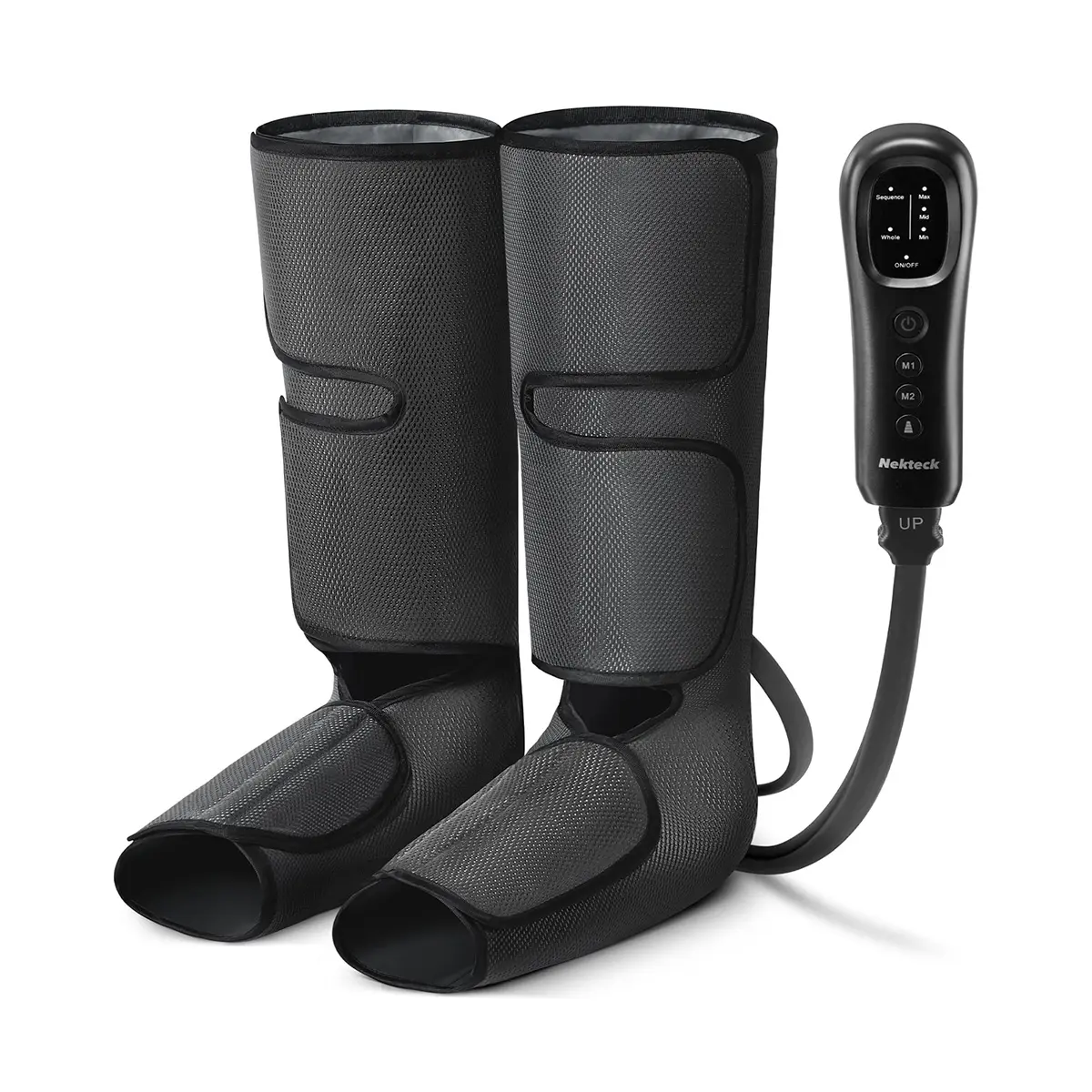 Medcursor Air Compression Leg & Foot Massager (US Plug), Black Adjustable Massage Boots with 3 Modes & 2 Timers for Home Use, Foot Pain Relief Selfcare Mens Gifts for Mom Dad