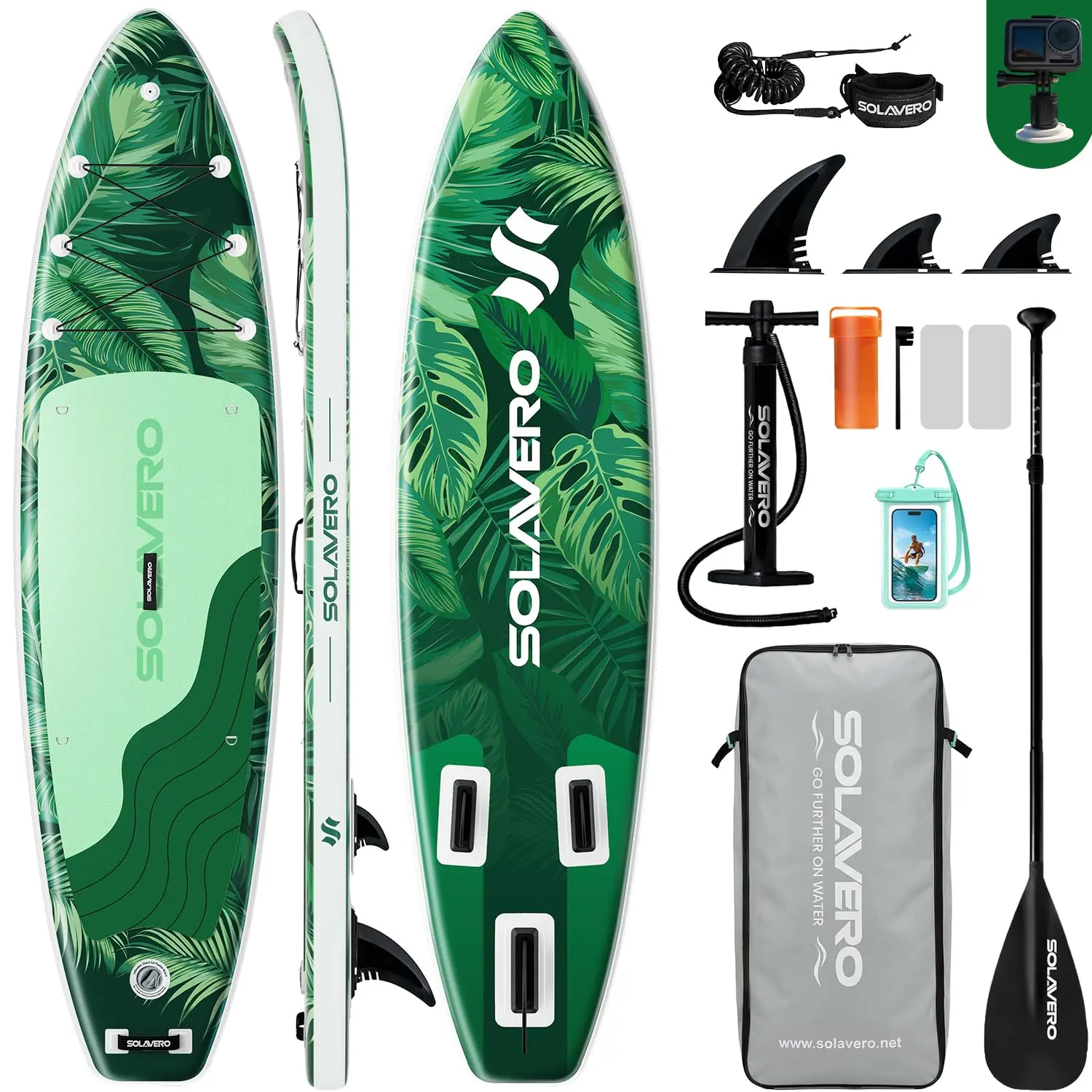 10'6" Inflatable Paddle Board for Adults, Stand Up Paddle Board with Premium SUP Accessories,Anti-Slip EVA Deck for Youth & Adults of All Skill Levels