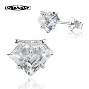 [LUMI11] S925 sterling silver 11mm “Diamond Shape'' AAAAA+ CZ Stud Earrings