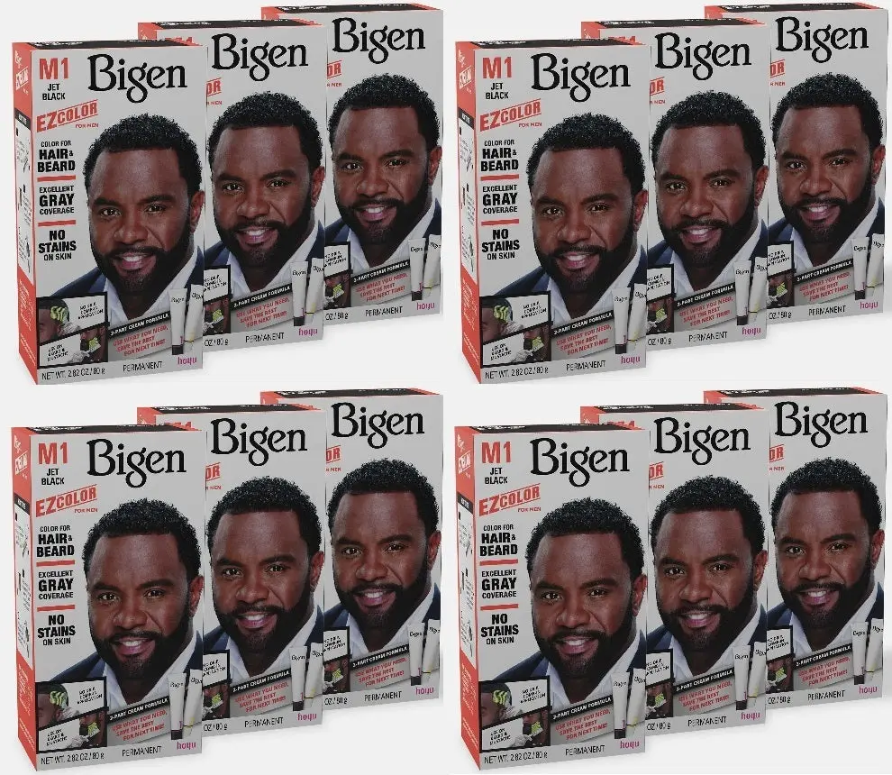 12 Pack Bigen EZ Hair Color (M1) Jet Black