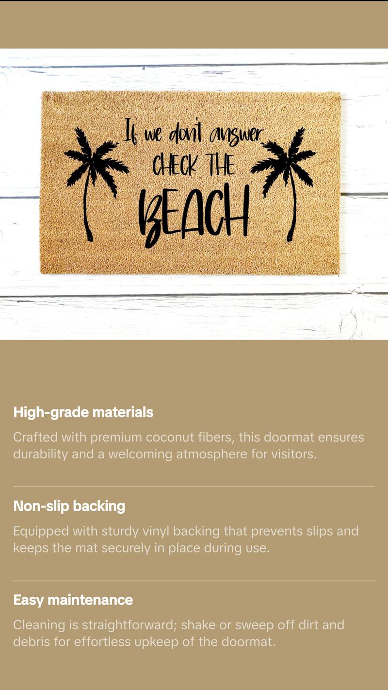 Check the Beach Doormat | Custom Painted Doormat | Beach Mat | Home Alone | Welcome Doormat | Front Door Mat | Home Decor