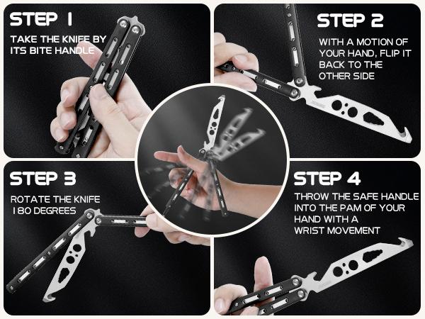 Safe Butterfly Trainer Balisong for Beginners, Unsharpened Stainless Steel Blade & Lightweight ABS Handle, Learn Flipping Tricks Fast, Cool Cosplay Prop & EDC Practice Tool, Orange & Black & Red Safe Butterfly Trainer Balisong for Beginners, Unsharpened Stainless Steel Blade & Lightweight ABS Handle, Learn Flipping Tricks Fast, Cool Cosplay Prop & EDC Practice Tool, Orange & Black & Red
