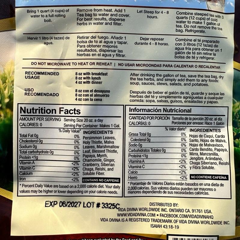 Té Divina - Buy 4 Get 2 Free, Natural Herbal Tea Caffeine-Free, 6 Weeks, Infused With Reishi premium Beverage