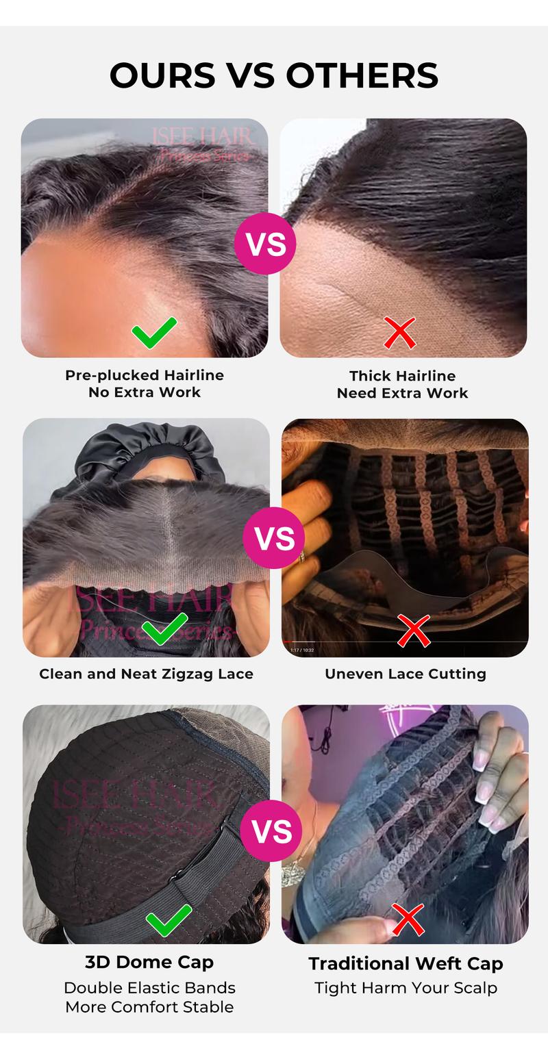 ISEE Wear Go Water Wave Short Bob Glueless Wig Pre-Cut HD Lace Closure Wig Gift for Girlfriend/Wife/Family Springtok #TikTokShopHolidayHaul